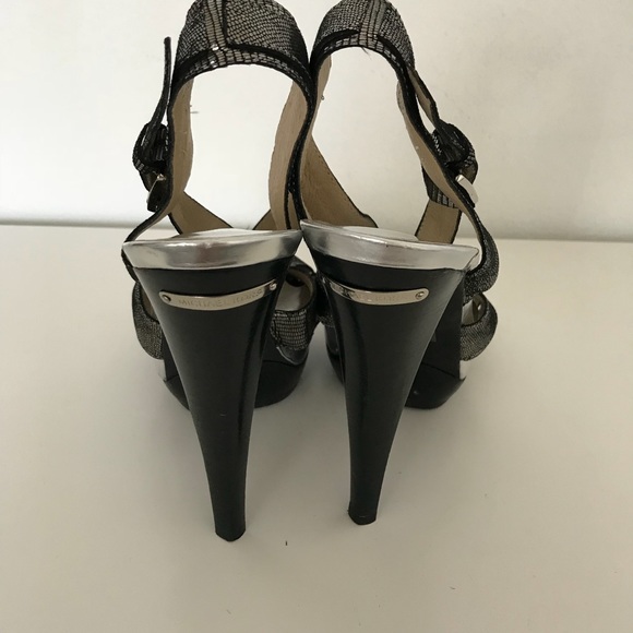 Lightly Worn Michael Kors Silver Heels Size 9M - Picture 3 of 5